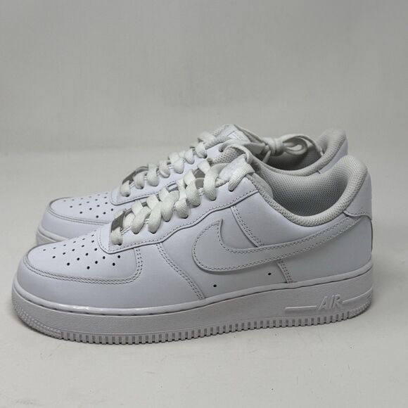 Nike Air Force 1 '07 Low Womens 9 Triple White Leather Athletic Shoes Sneakers - Picture 2 of 16